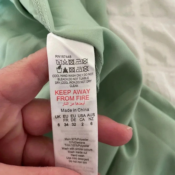 Prettylittlething sage green satin floral Appliqué underwired - Picture 13 of 14